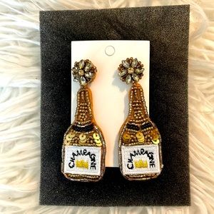 Poppin Champagne 🍾 Beaded Earrings
